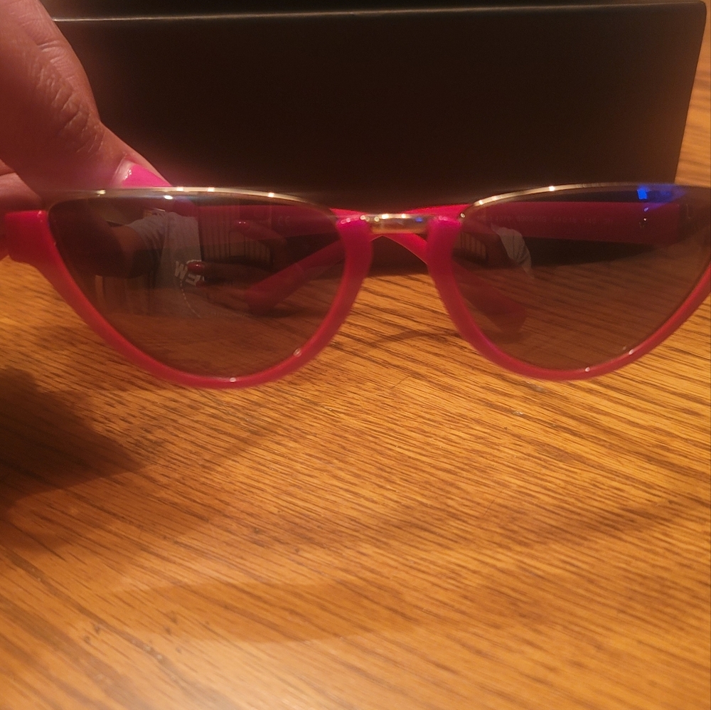 NWT Versace Red Gold Medusa Cat Eye Glasses Sunglasses